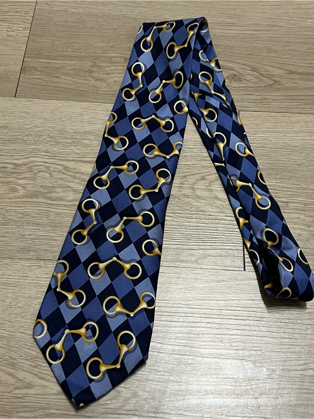 Gucci Horsebit Pattern Silk Tie Equestrian